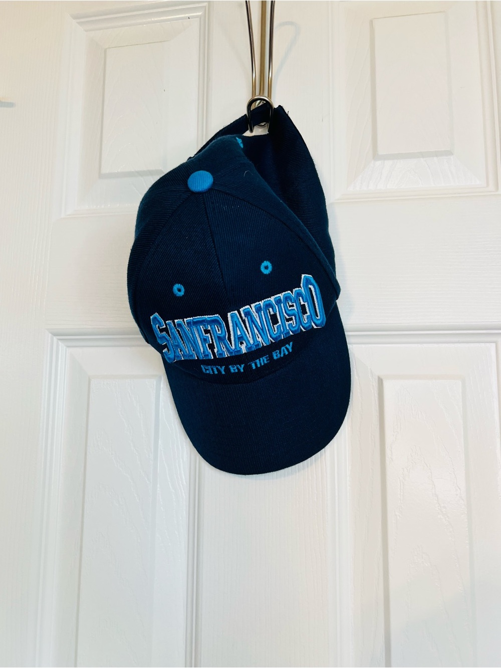 San Francisco Embroidered Baseball Cap - Navy & Light Blue